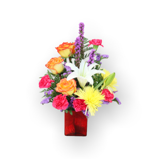 Blossoming Spring-Spring-inspired floral arrangement bursting with fresh blooms